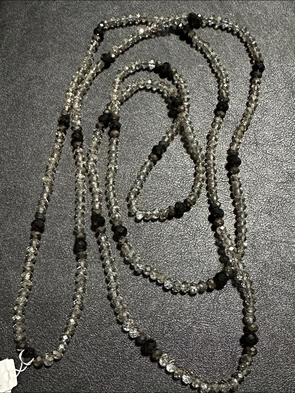 Dillards Continuous Strand Shadow Faceted Crystal Long Necklace